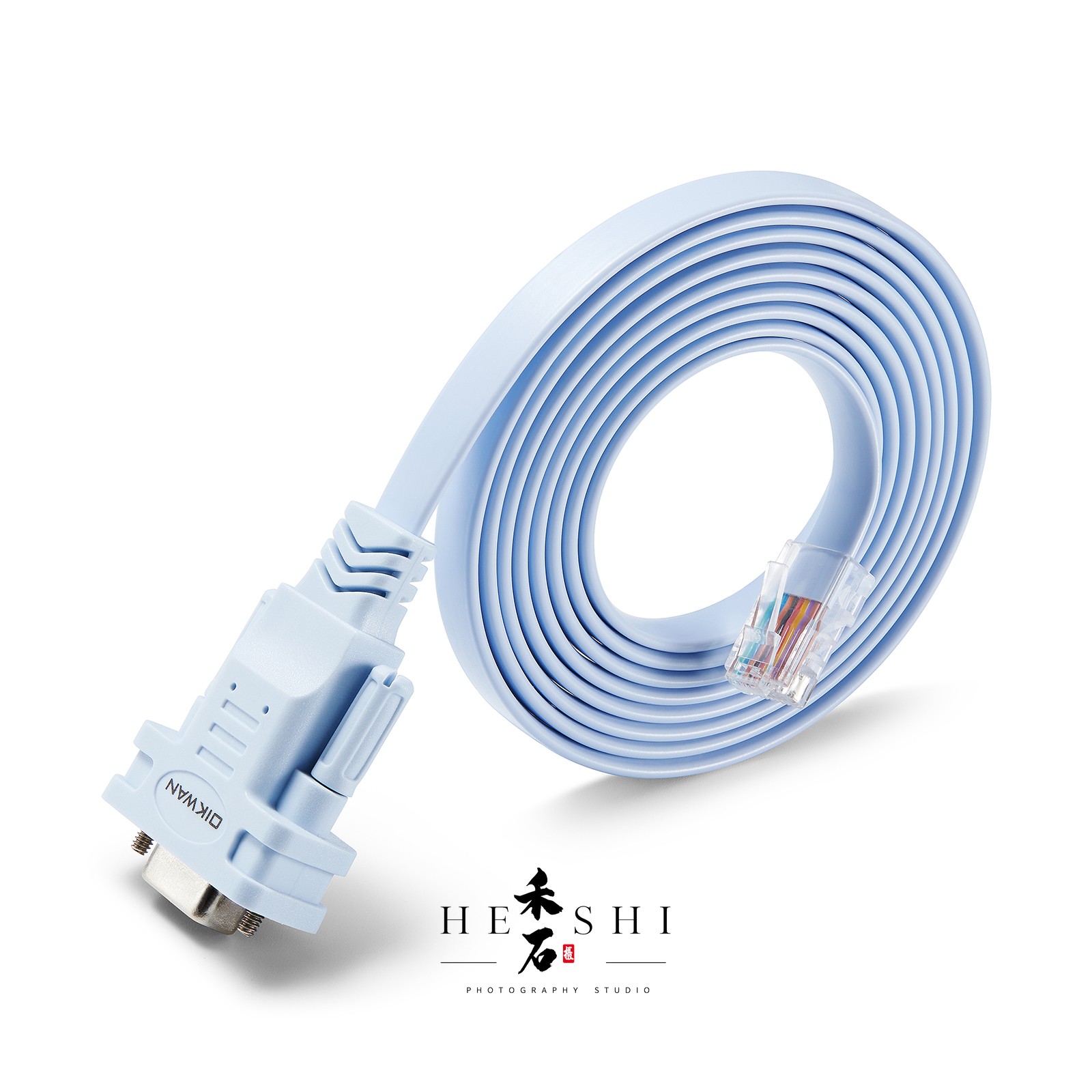 RJ45转DB9串口控制线 · 3C数码 产品拍摄案例 - 禾石商业摄影