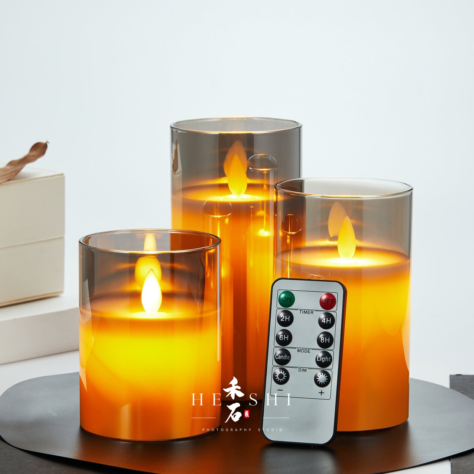 LED电子蜡烛套装带遥控 · 家居餐厨 产品拍摄案例 - 禾石商业摄影