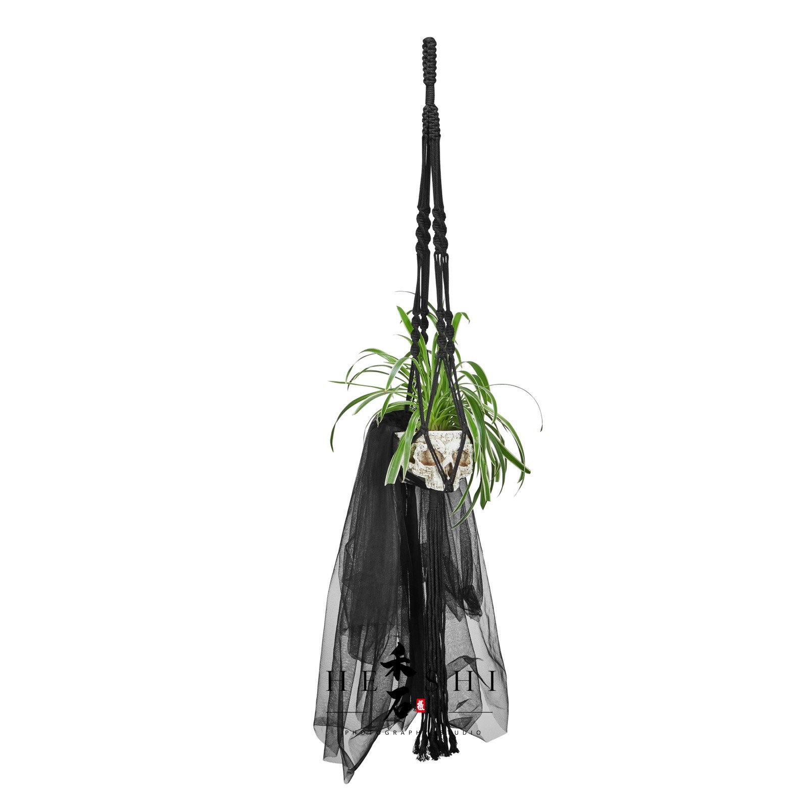 编绳悬挂花盆架 · 家居餐厨 产品拍摄案例 - 禾石商业摄影
